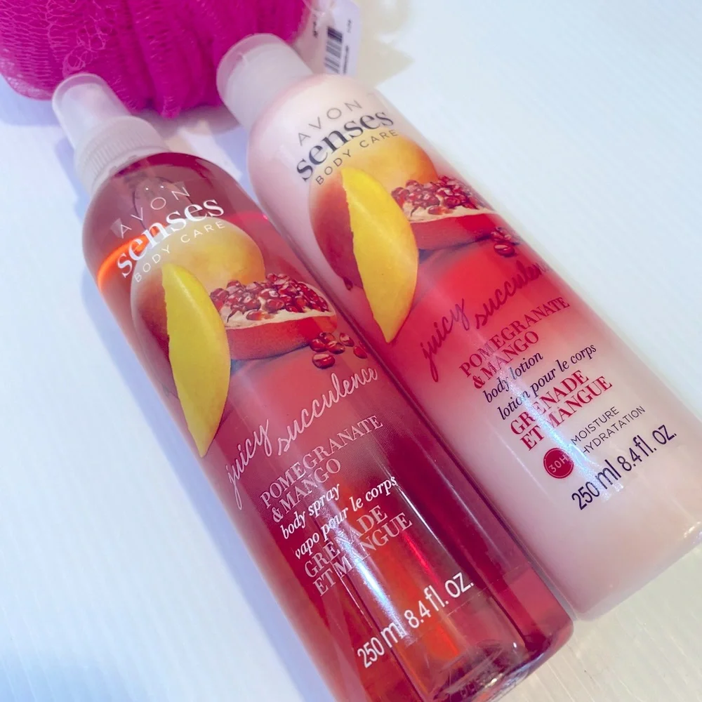 Avon Bath Set Body Care Juicy Succulence Bath & Body Pink Fruit Floral Fragrance